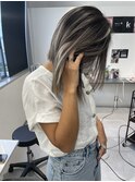 【高槻】ホワイトバレイヤージュぱつ切りボブ