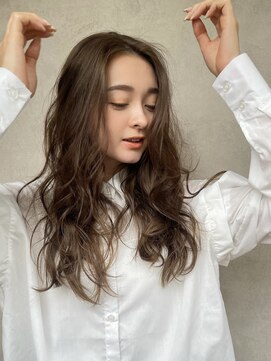 メゾンドイギー(MAISON de IGGY) 前髪なし大人ガーリーロング 暗髪チョコレートゆるカールモード