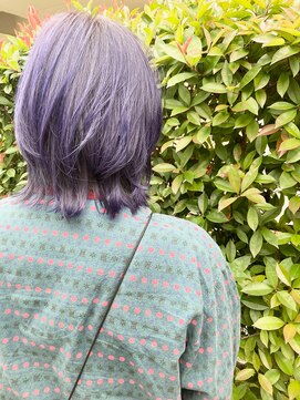 ラフ 原宿(L.a.a.g.f harajuku) ラベンダー×シルバー レイヤーカット マッシュ＠原宿