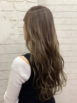 アジールヘア 所沢プロペ通り店(agir hair) ミルクティーベージュイメチェン前髪ロングレイヤー所沢韓国