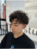 ナチュラルツイストパーマショート