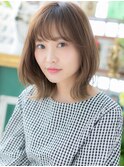 ★くすみベージュアッシュ小顔くびれヘア外ハネロブ20代30代★1