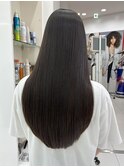 グレーベージュ　髪質改善縮毛矯正　ロング