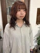 ネッコ(necco)&nbsp;オレンジブラウンカラー×レイヤーウェーブパーマ