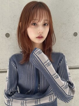 ジーナ 西新(Zina) レイヤーカット×オレンジブラウン