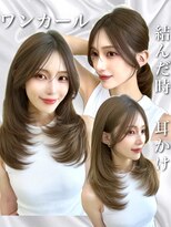 ミリバイアフロート(MIRI by AFLOAT)&nbsp;【島田佑】ミディアムレイヤーカットグレージュ顔周りカット