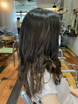 アシャ ヘアー ソリューション 神戸店(asha hair solution) ミルクティーブロンド/ダークブルー/デジタルパーマ/摂津本山