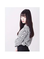 ポワト 獨協大学前(poi to...)&nbsp;艶黒ロング 前髪ありの大人っぽスタイル