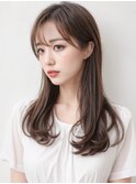 薄め前髪 ベージュブラウン ロングレイヤー 髪質改善