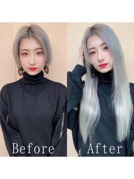 エクステ専門店あるじゃんすー 小倉店 ホワイトシルバーアッシュ#シールエクステ#大人かわいい#小倉