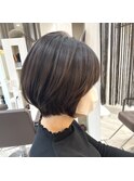 八戸前髪あり丸みショートボブ20代30代40代50代60代