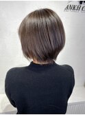 《アンククロスYUKI》大人ショートボブ マットブラウンカラー