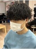 ツイストスパイラルパーマ波巻きスパイラルパーマツーブロック