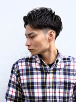 ノイセル 西本町(Noisyle) スーツ短髪ツーブロック刈り上げショートメンズアップバングヘア