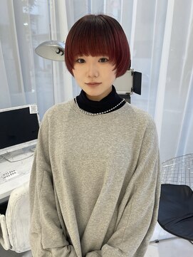 ハイブ 金沢(Hive) ハイトーンミニボブショートボブ顔まわりレイヤーカットレッド