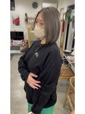 【HYKE】RYUJI 切りっぱなしボブシルバーグレー大人ボブ結べる