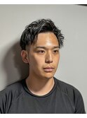 大人ツーブロックアップバング