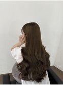 黒髪/グレーベージュ/イヤーロング/前髪パーマ/艶髪/髪質改