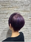 パープルカラー/ブリーチカラー/ショートヘアスタイル