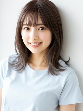 ファクトリーファイブ(Factory5) 小顔外ハネミディアムアッシュ20代30代40代くびれミディ韓国ヘア