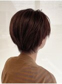 ショート、カット、ブラウンカラー、透明感カラー、艶感カラー