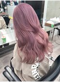 渋谷ピンクベージュカラーペールピンクカラー顔周りレイヤー30代