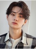 フェザーショートセンターパートコンマバング韓国ヘアショート