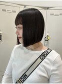 ボブ/切りっぱなしボブ/縮毛矯正