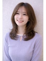 テラ(terra)&nbsp;シルバーブルージュ×くびれミディ｜透け感カラー×小顔レイヤー