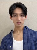 センターパートニュアンスパーマ