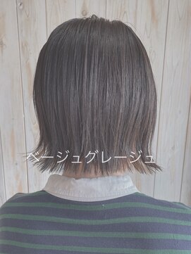 ヘアーアンドメイクサワ 佐久店(sawa) ベージュグレージュ/透明感/大人可愛い/切りっぱなし/外はねボブ