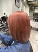 コーラルパールピンクとボブ♪朝長