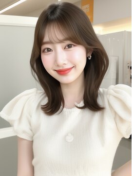 アフロートリノ(AFLOAT Leino) 2wayバング 韓国前髪 シースルー ミディアム くびれ#