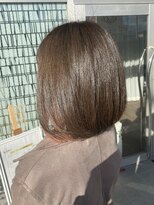 フレイムスヘアデザイン(FRAMES hair design)&nbsp;ブリーチなし♪カーキグレージュ×インナーオレンジ×大人ボブ