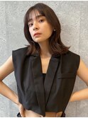 三軒茶屋_レディース_セミロング_コテ巻き_くびれ巻き_ブラウン
