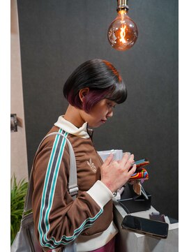 ミニボブ+インナーカラー