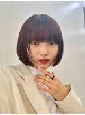 丸みボブ/チョコレートブラウン