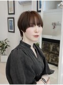 コンパクトマッシュヘア 縮毛矯正 前髪ストレートパーマ