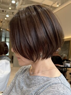 ソワネ 表参道(soigne) 表参道髪質改善カラーウルフショートカットベージュアッシュ50代