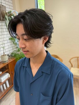 シフト(SHEEFT) 20代30代40代韓国風センターパート×ワンカールアッシュブラック