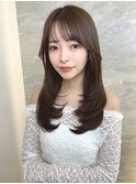 オリーブグレー/ボブ/顔周り/小顔/レイヤー/髪質改善/縮毛矯正