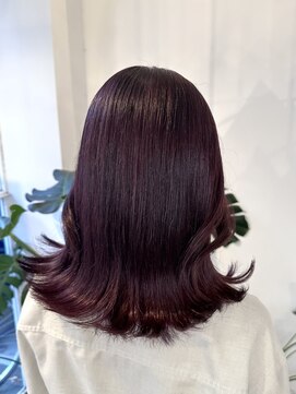 ボルドーピンク ブリーチなしダブルカラー 濃いめピンク 堀江