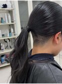 ツーブロックポニーテール刈り上げ女子