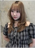 韓国ヘア/レイヤーカット/前髪/顔まわり/ミルクティー/初カラー