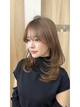 ウェイズトウキョウ 新宿店(Ways TOKYO) ミディアムレイヤーカット顔まわり透明感カラーベージュ