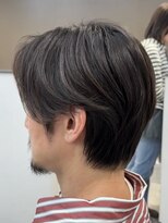 ガーデンタチカワネクスト(garden tachikawa next) 大人男子ナチュラルセンターパートウルフ毛流れカット30代40代