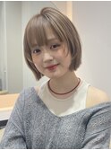ミルクティーベージュ/レイヤーボブ/韓国巻き/顔周りカット/大宮