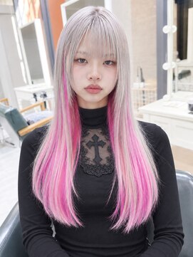 デイズ(days) モードヘアデザインカラー/ホワイトグレージュインナーピンク