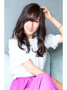 ナナナ パレナ 大津膳所店(nanana parena) 厚めバングの大人かわいい暗髪ミディ【nanana parena】