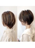 【ビフォーアフター】くびれ系ボブ＋ナチュラルハイライト
